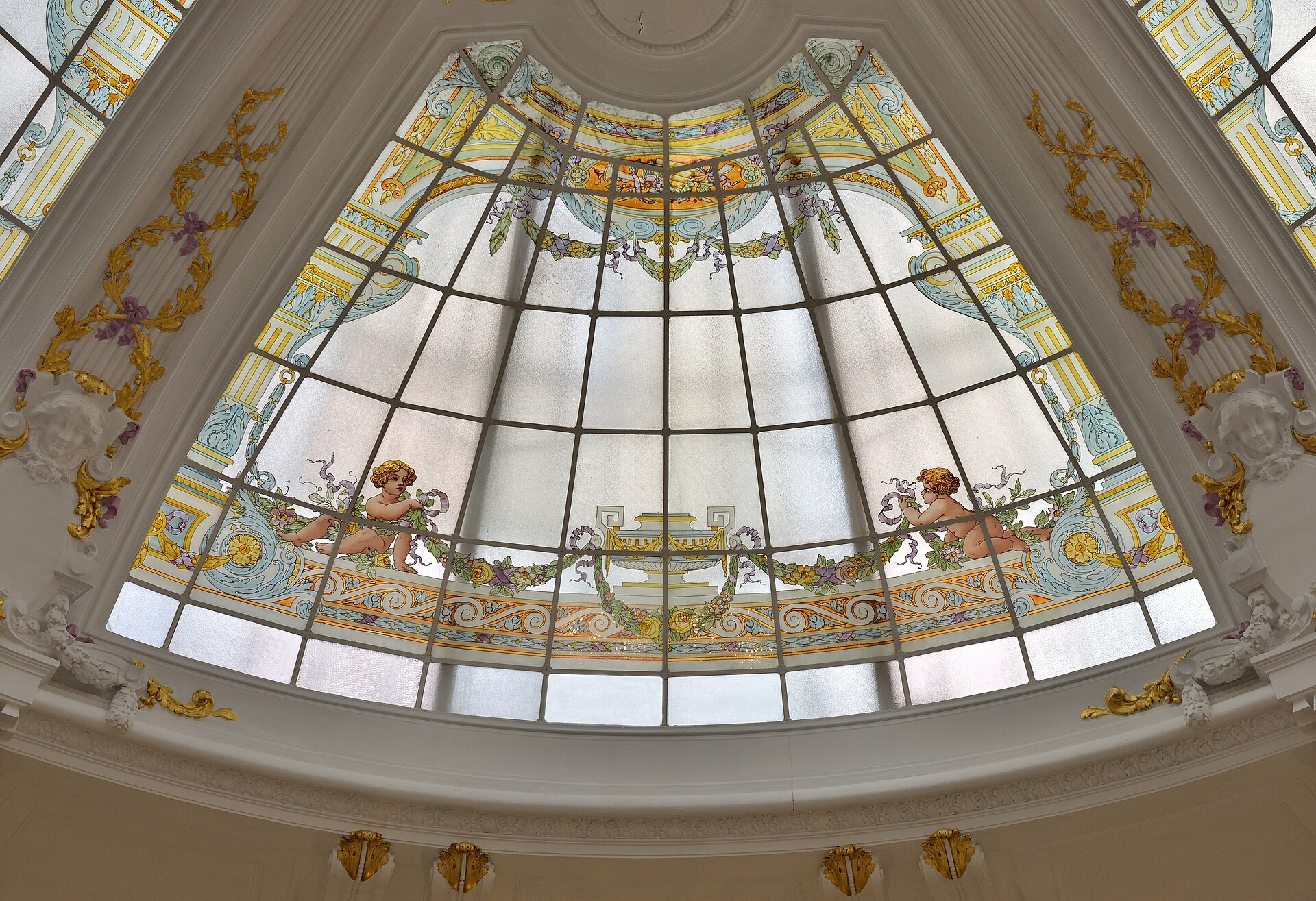 Stained glass over the hall, the Negresco, Nice
